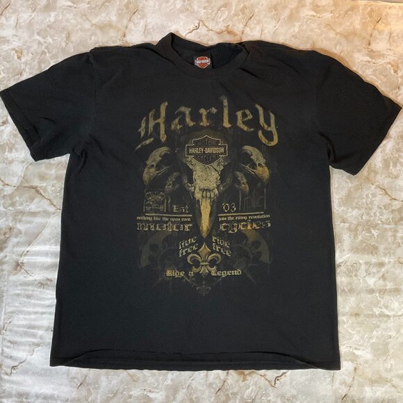 Vintage Harley Davidson Paradise Made In Oregon Graphic Black T Shirt - Picture 1 of 4
